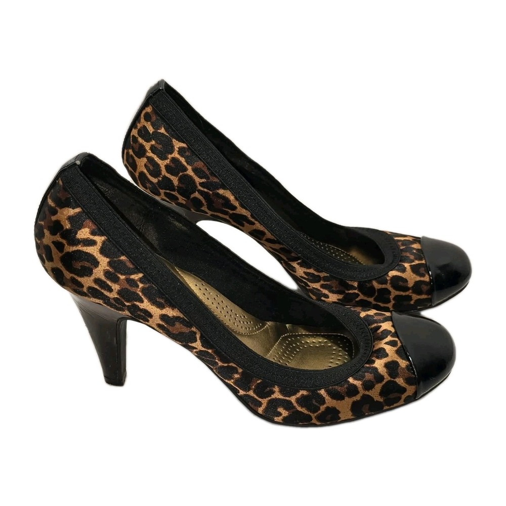 Dexflex EUC Leopard Print Heels Women's US 9.5 Classic Pumps 👠🐆